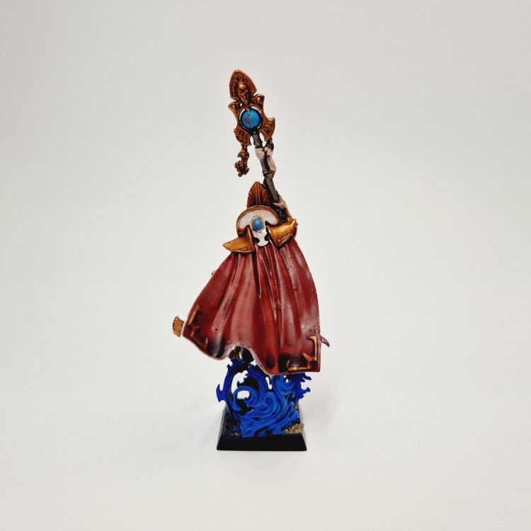 A photo of a High Elves Island of Blood Mage Warhammer miniature