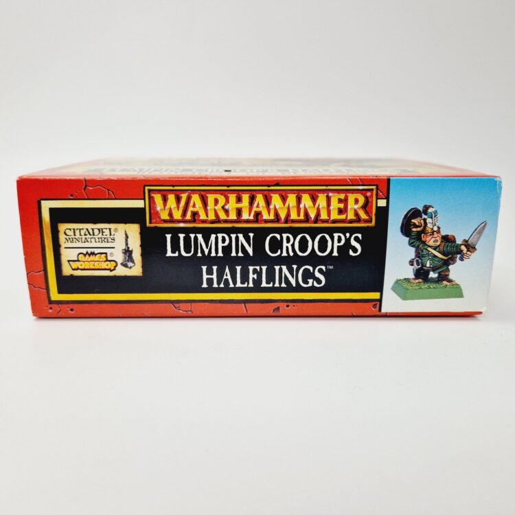 A photo of Dogs of War Lumpin Croop's Halflings Warhammer miniatures