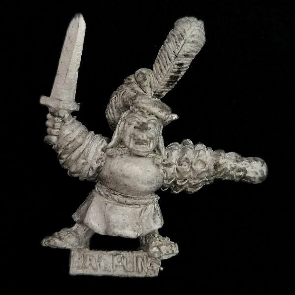 A photo of a The Empire Imperial Halfling Champion Warhammer miniature