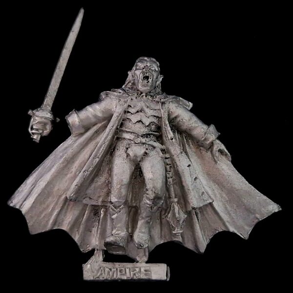 A photo of a Mordheim Undead Vampire Warhammer miniature