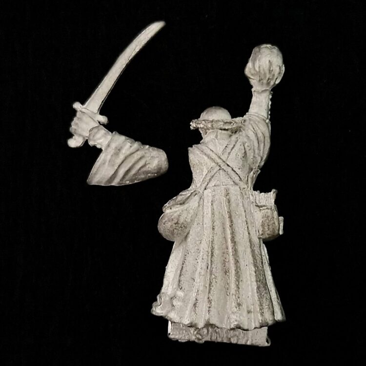 A photo of a Mordheim Undead Necromancer Warhammer miniature