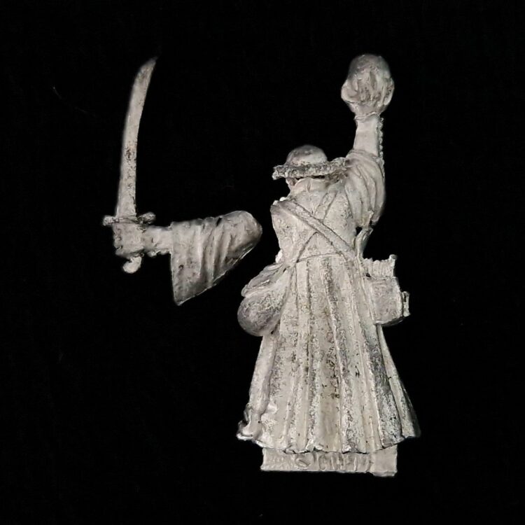 A photo of a Mordheim Undead Necromancer Warhammer miniature