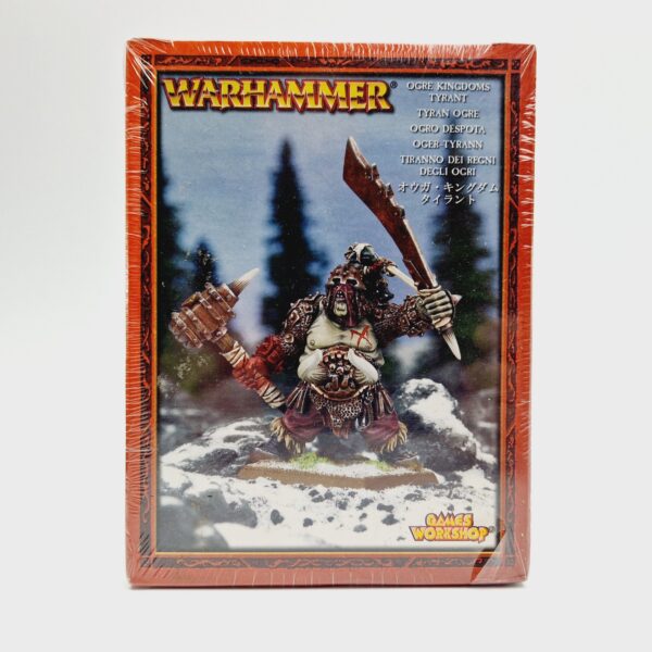 A photo of a Ogre Kingdoms Tyrant Warhammer miniature