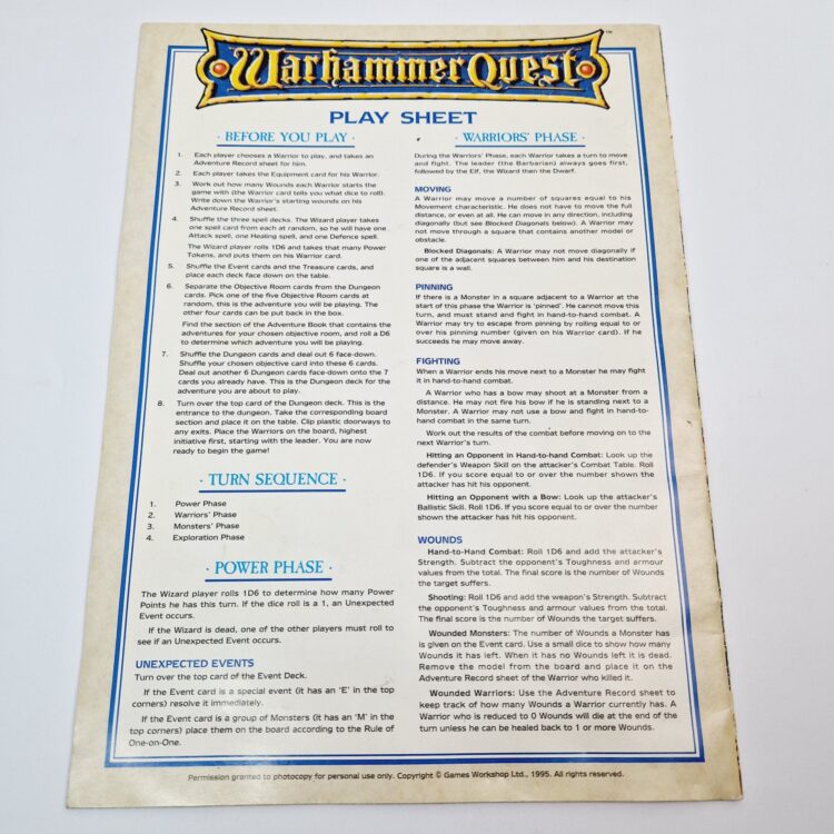 A photo of Warhammer Quest Adventure Book