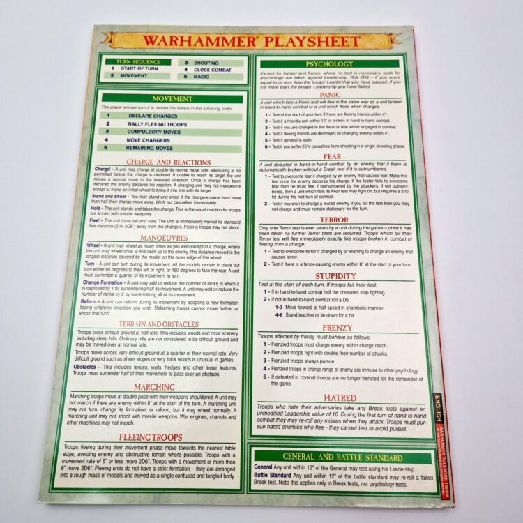 A photo of Warhammer Fantasy 5th Edition Rulebook