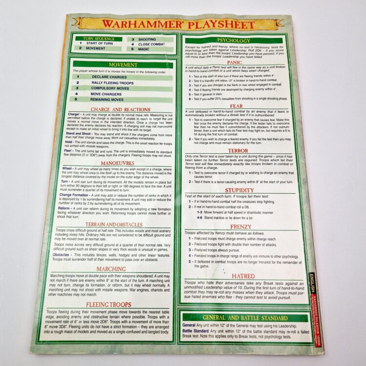 A photo of Warhammer Fantasy 5th Edition Rulebook