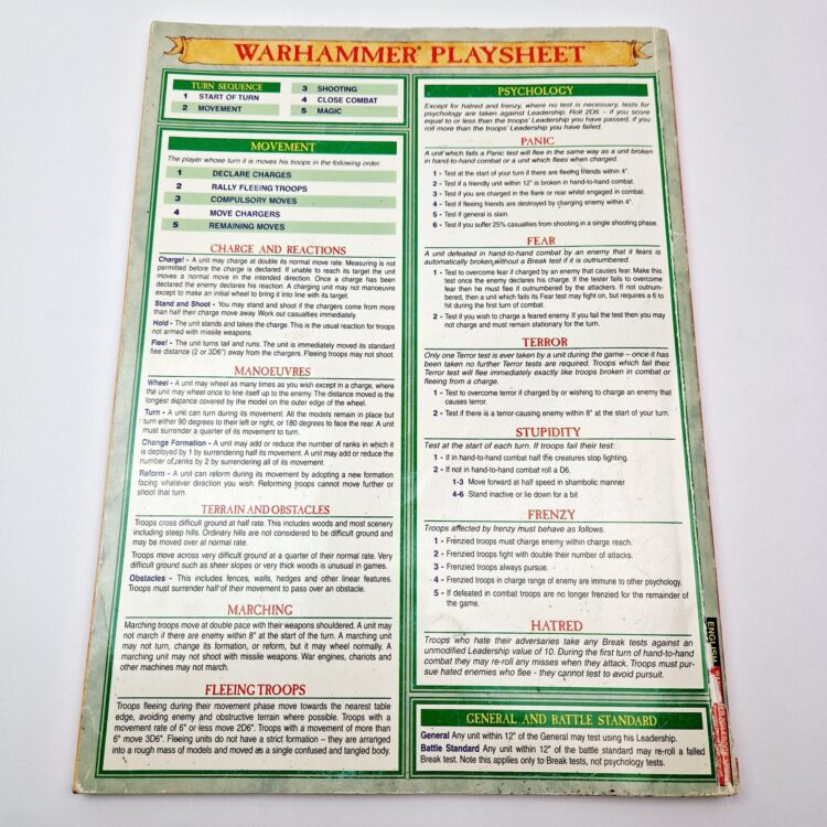 A photo of Warhammer Fantasy 5th Edition Rulebook