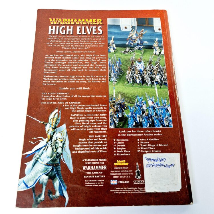 A photo of a Warhammer High Elves 6th Edition Army Book