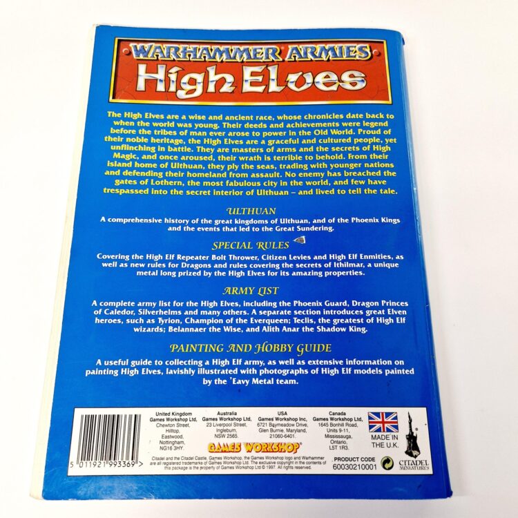 A photo of a Warhammer High Elves 5th Edition Army Book