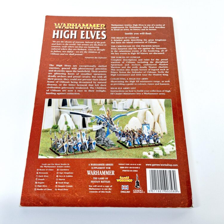 A photo of a Warhammer High Elves 7th Edition Army Book