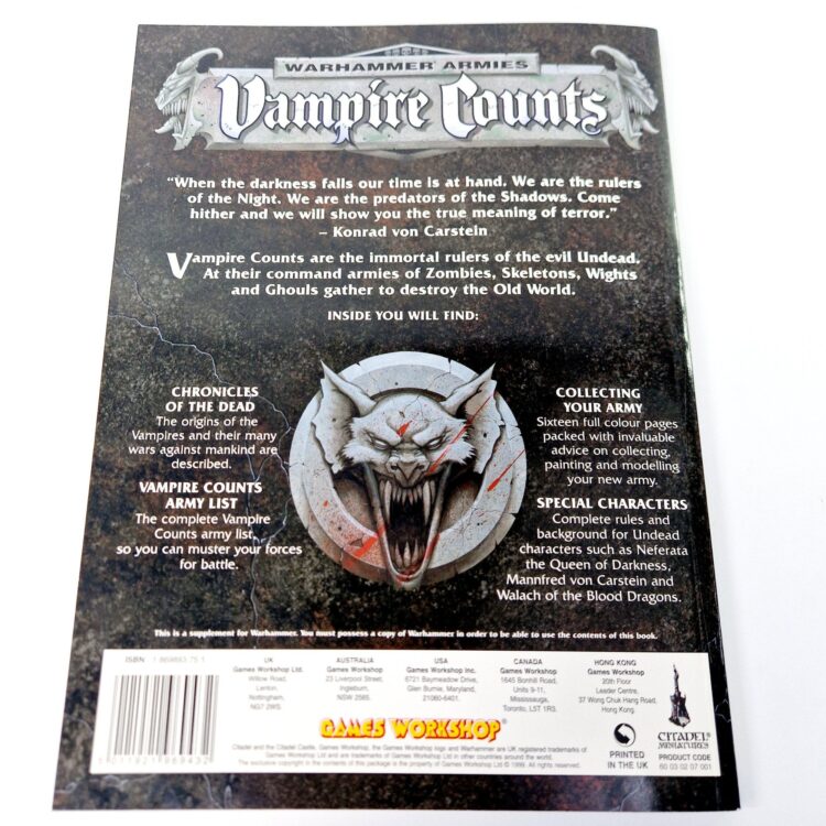 A photo of a Warhammer Vampire Counts 5th Edition Army Book