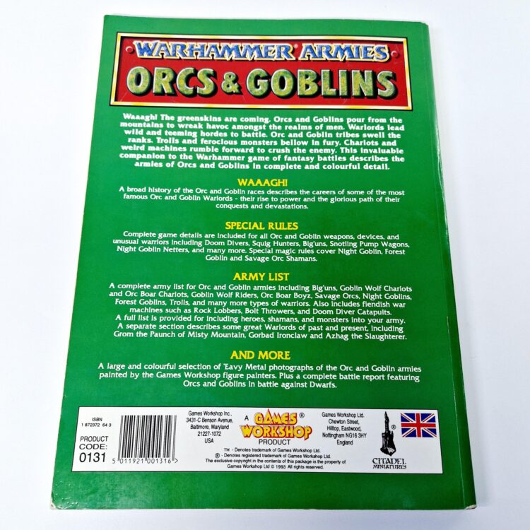 A photo of a Warhammer Orcs and Goblins 4th Edition Army Book