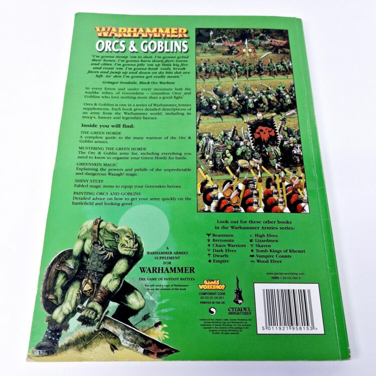 A photo of a Warhammer Orcs and Goblins 6th Edition Army Book