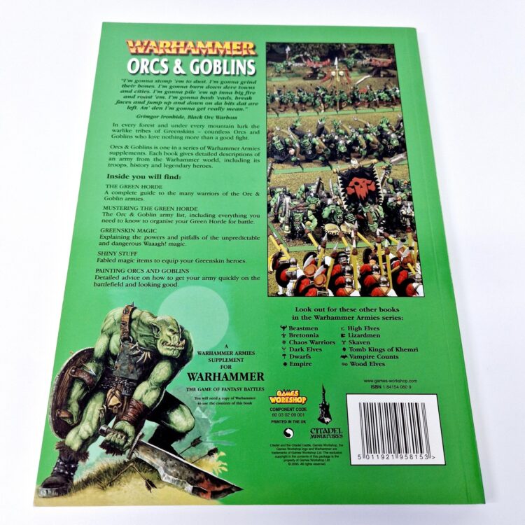 A photo of a Warhammer Orcs and Goblins 6th Edition Army Book