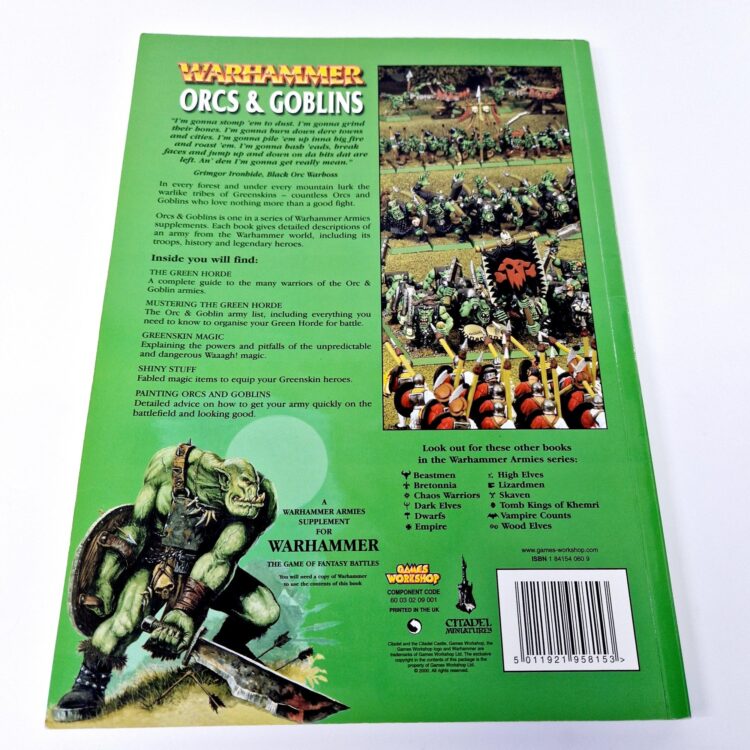 A photo of a Warhammer Orcs and Goblins 6th Edition Army Book