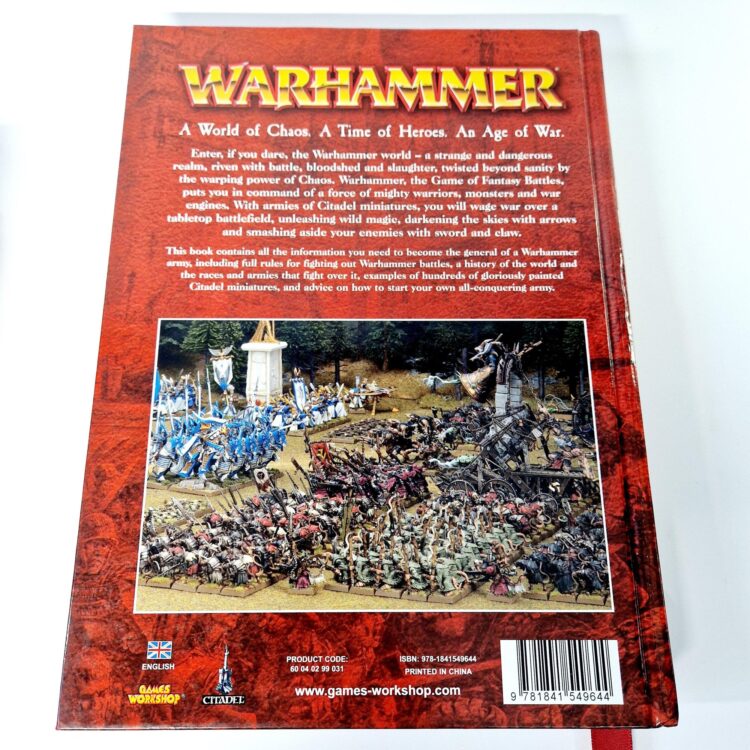 A photo of a Warhammer Warhammer Fantasy Battle 8th Edition Hardcover Rulebook