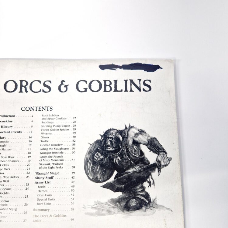 A photo of a Warhammer Orcs and Goblins 7th Edition Army Book