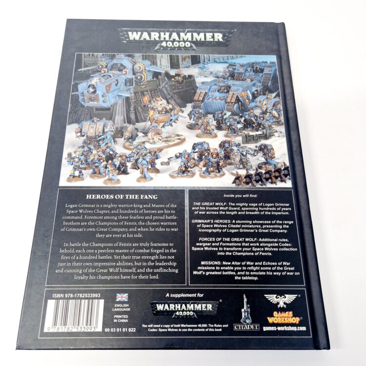 A photo of a Warhammer Champions of Fenris 7th Edition Space Wolves Codex