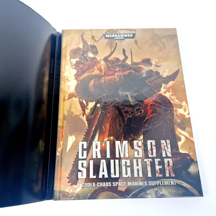 A photo of a Warhammer Crimson Slaughter a Chaos Space Marines Codex Supplement