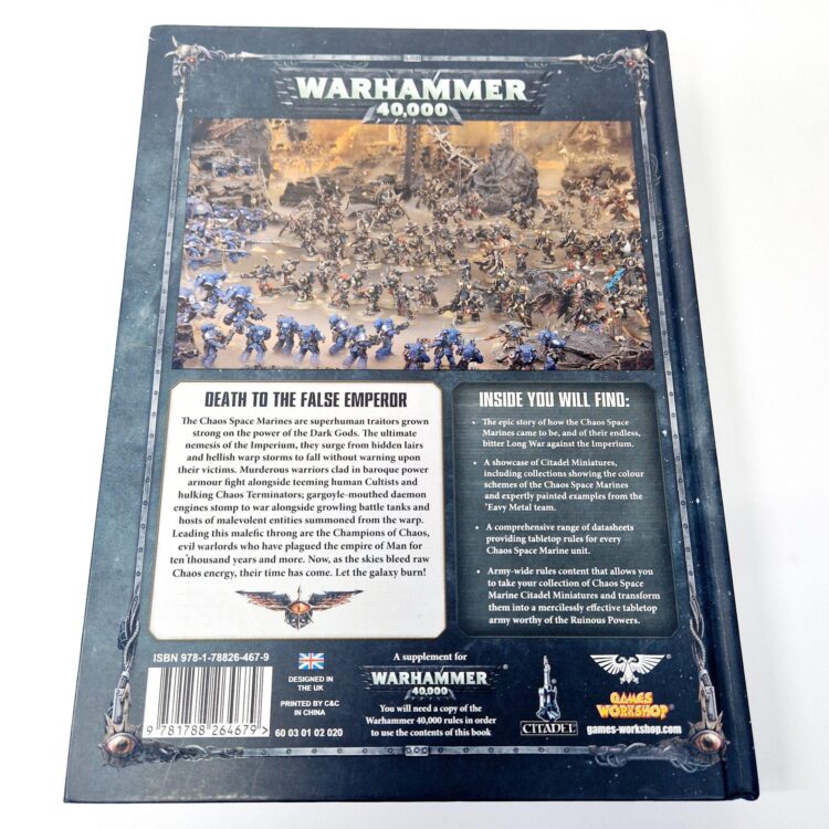 A photo of a Warhammer Chaos Space Marines 8th Edition Codex