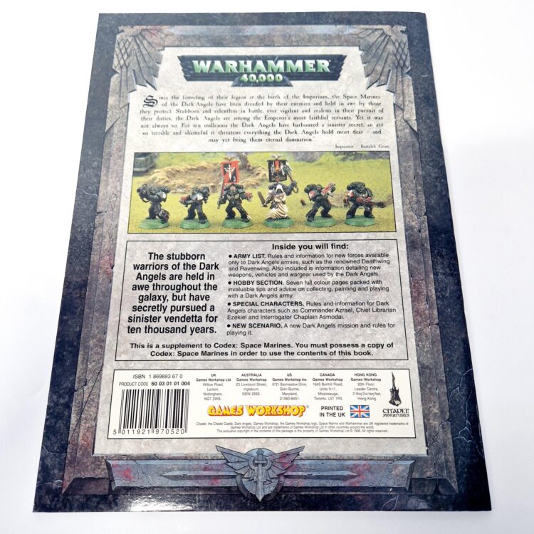 A photo of a Warhammer Dark Angels 3rd Edition Codex Supplement