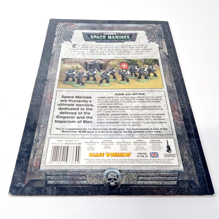 A photo of a Warhammer Space Marines 3rd Edition Codex