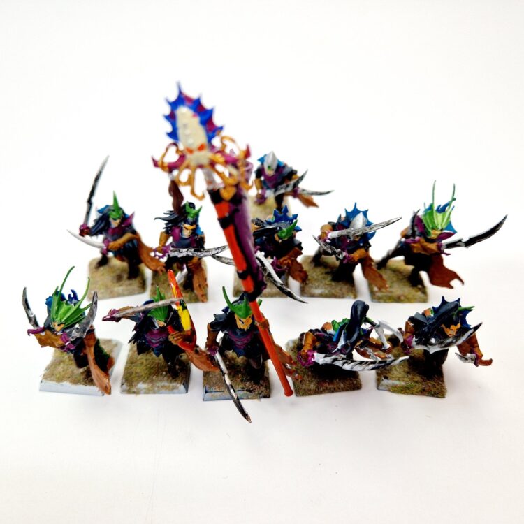 A photo of Dark Elves Bleakswords Warhammer miniatures