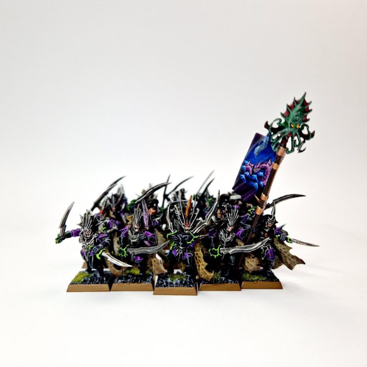 A photo of Dark Elves Bleakswords Warhammer miniatures