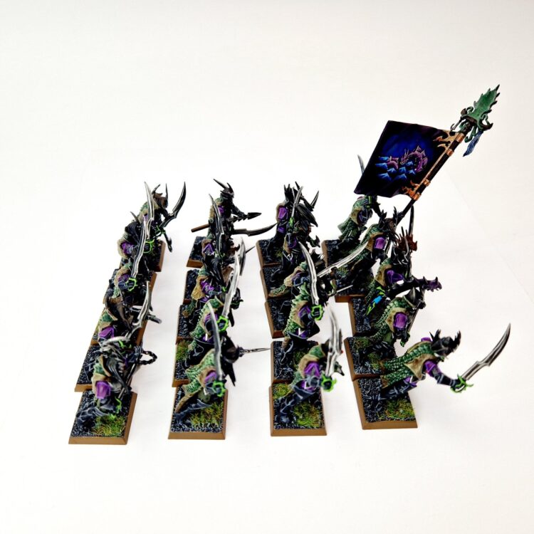 A photo of Dark Elves Bleakswords Warhammer miniatures