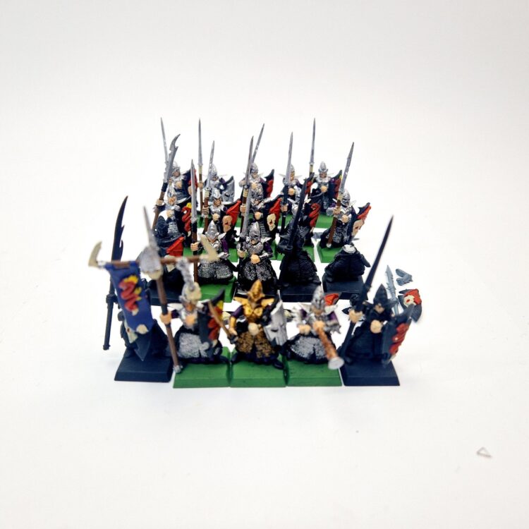 A photo of Dark Elves Warriors Regiment Warhammer miniatures