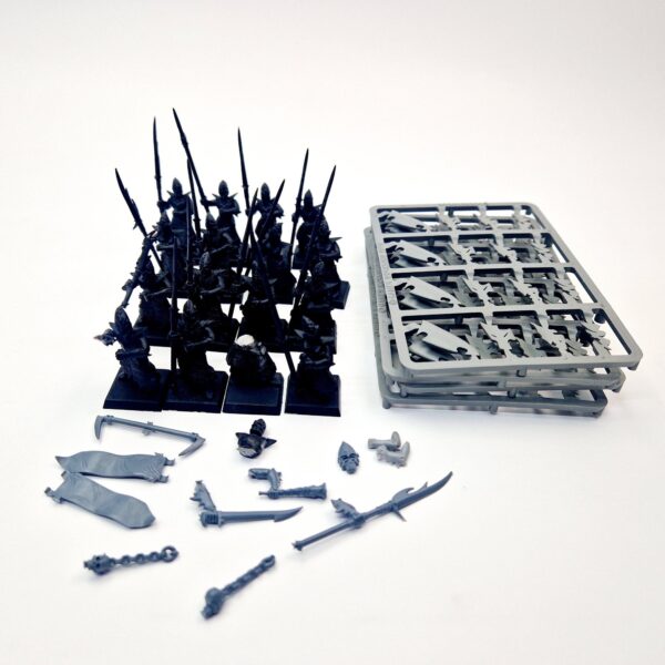 A photo of Dark Elves Warriors Regiment Warhammer miniatures