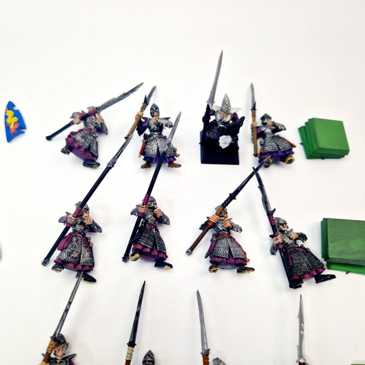 A photo of Dark Elves Warriors Regiment Warhammer miniatures