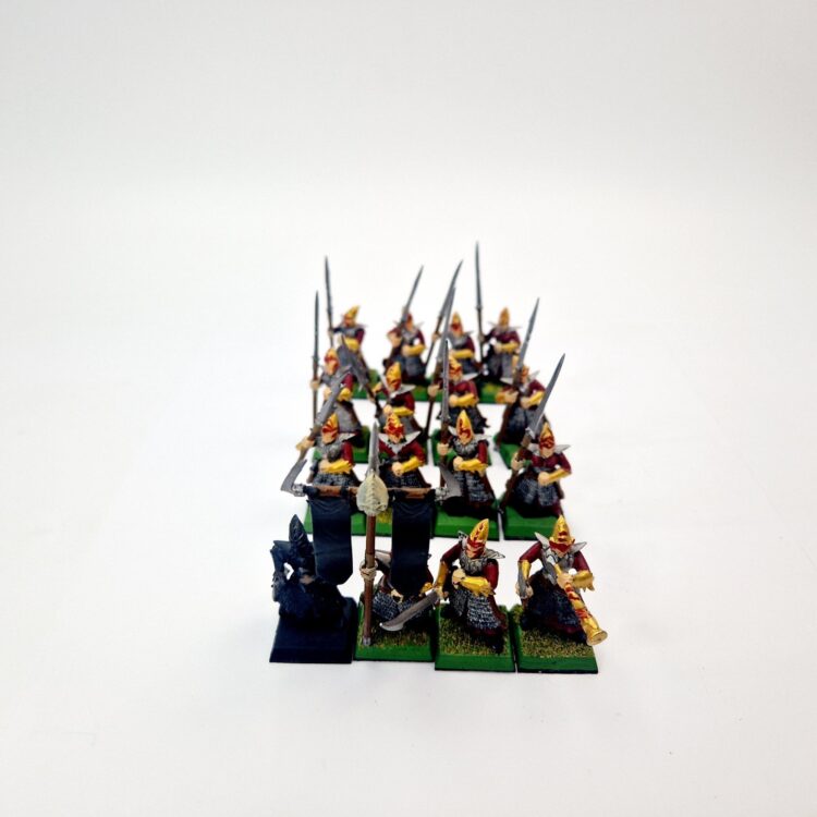 A photo of Dark Elves Warriors Regiment Warhammer miniatures