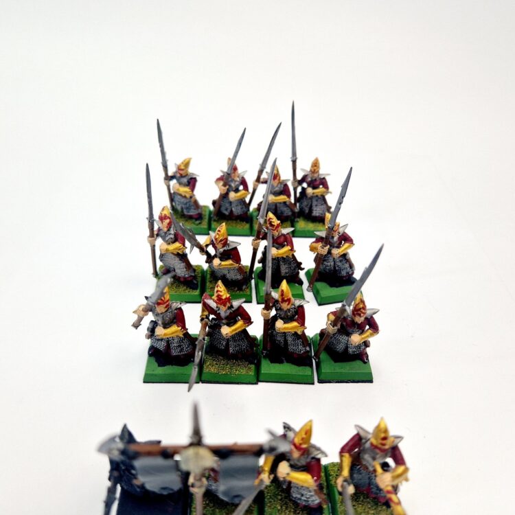 A photo of Dark Elves Warriors Regiment Warhammer miniatures