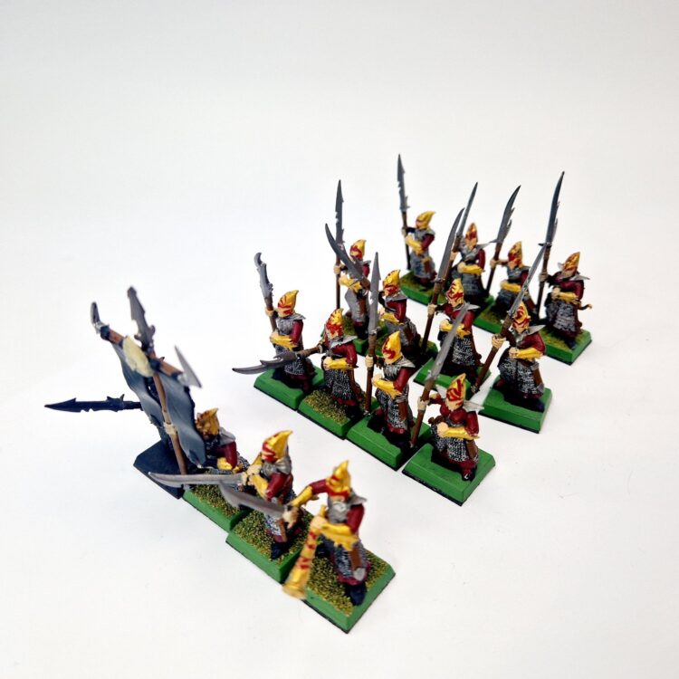 A photo of Dark Elves Warriors Regiment Warhammer miniatures