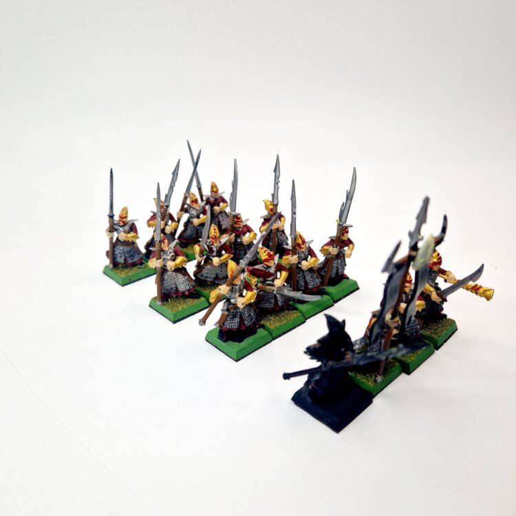 A photo of Dark Elves Warriors Regiment Warhammer miniatures