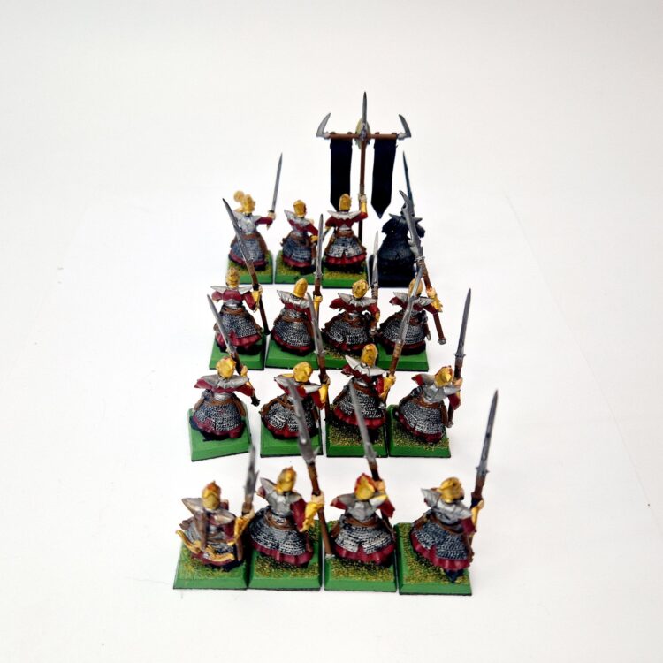 A photo of Dark Elves Warriors Regiment Warhammer miniatures