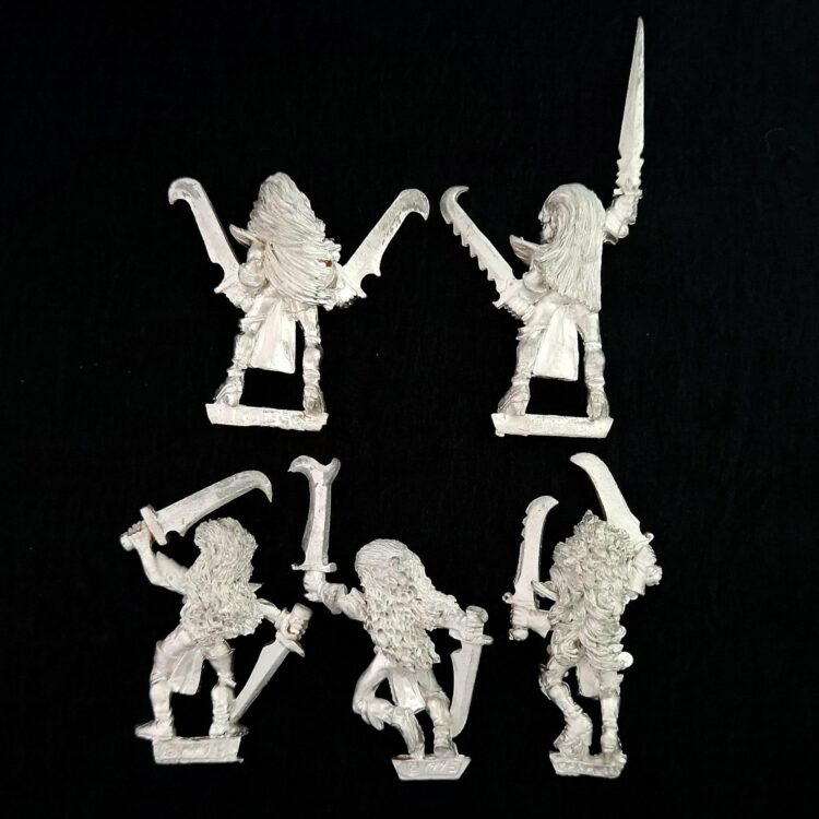 A photo of Dark Elves Witch Elves Warhammer miniatures