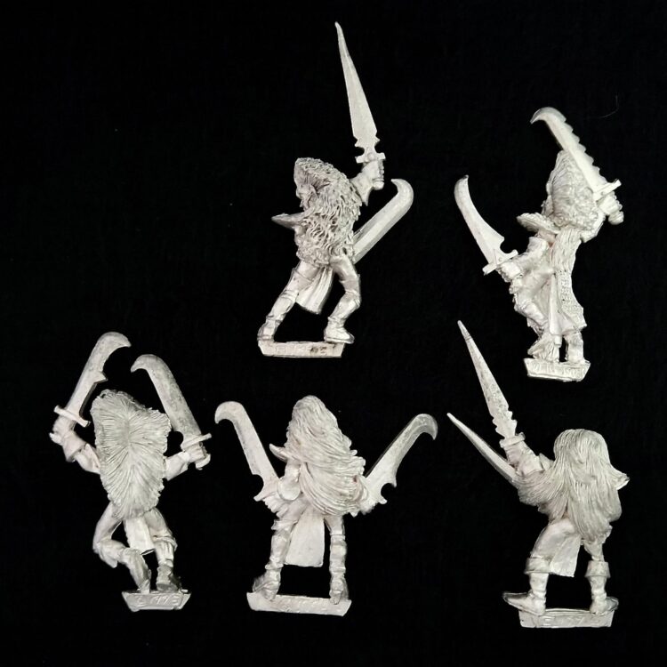 A photo of Dark Elves Witch Elves Warhammer miniatures