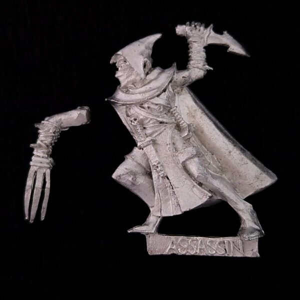 A photo of a Dark Elves Assassin Warhammer miniature