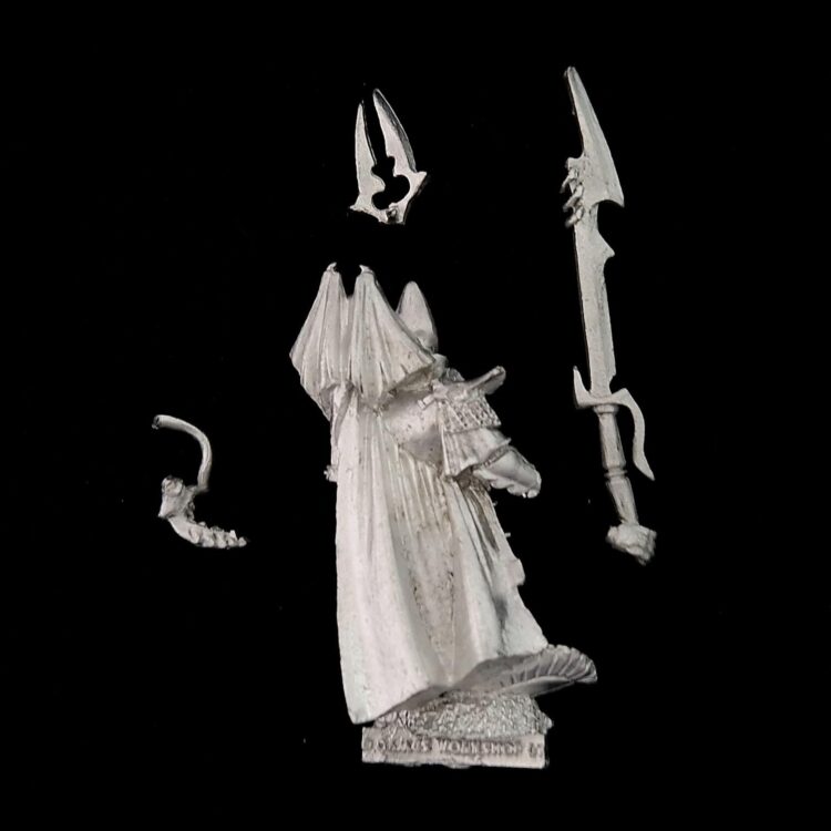 A photo of a Dark Elves Dreadlord with Greatweapon Warhammer miniature