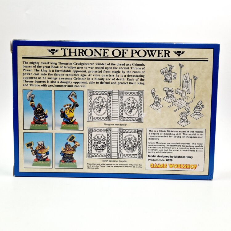 A photo of a Dwarfs King Thorgrim on Throne of Power Warhammer miniature