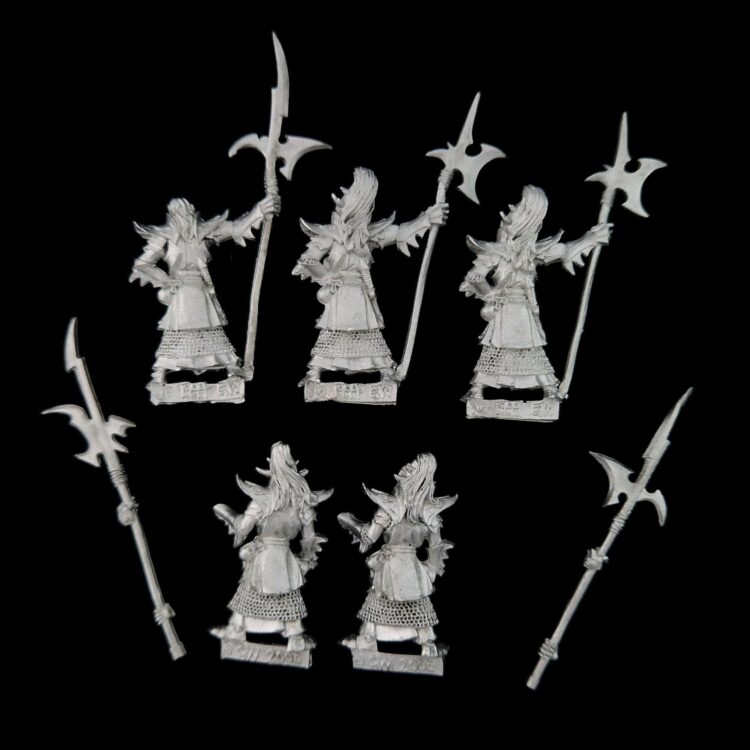 A photo of Dark Elves Black Guard Warhammer miniatures