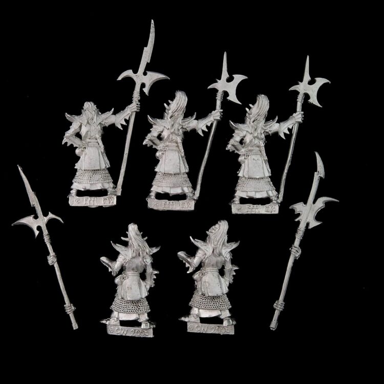 A photo of Dark Elves Black Guard Warhammer miniatures