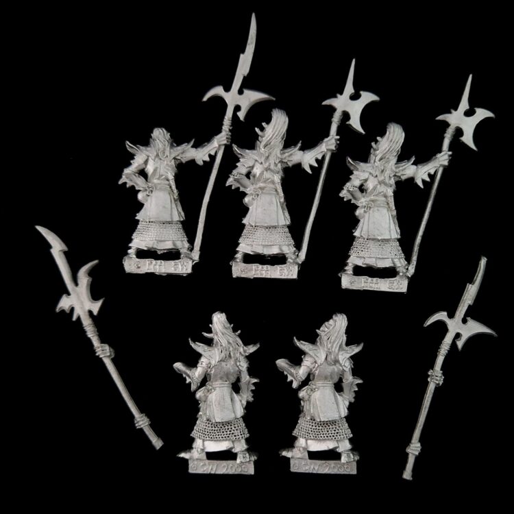 A photo of Dark Elves Black Guard Warhammer miniatures