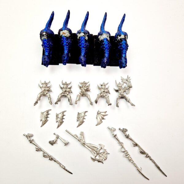 A photo of Dark Elves Cold One Knights Warhammer miniatures