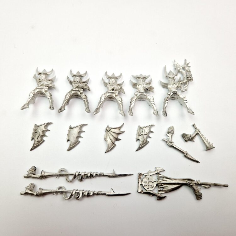 A photo of Dark Elves Cold One Knights Warhammer miniatures