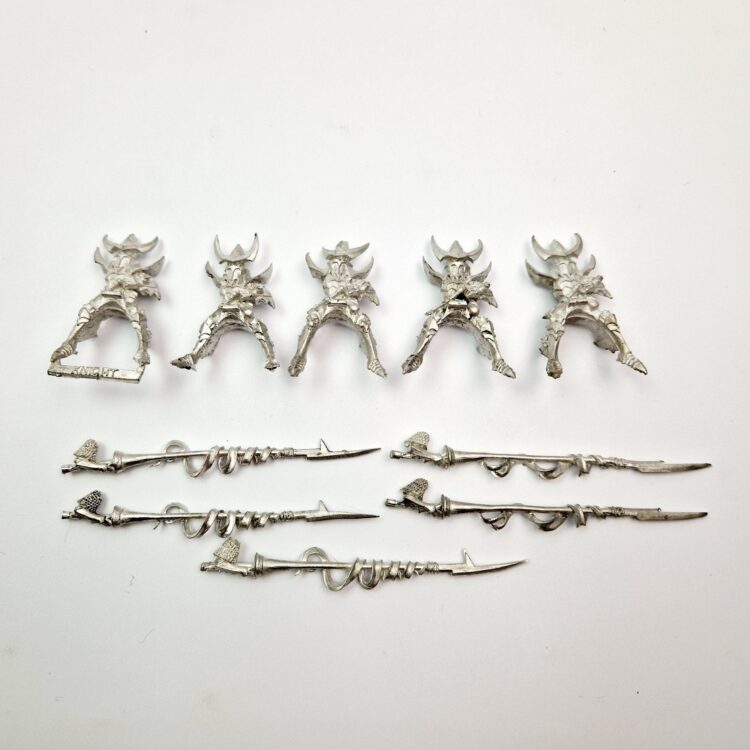 A photo of Dark Elves Cold One Knights Warhammer miniatures