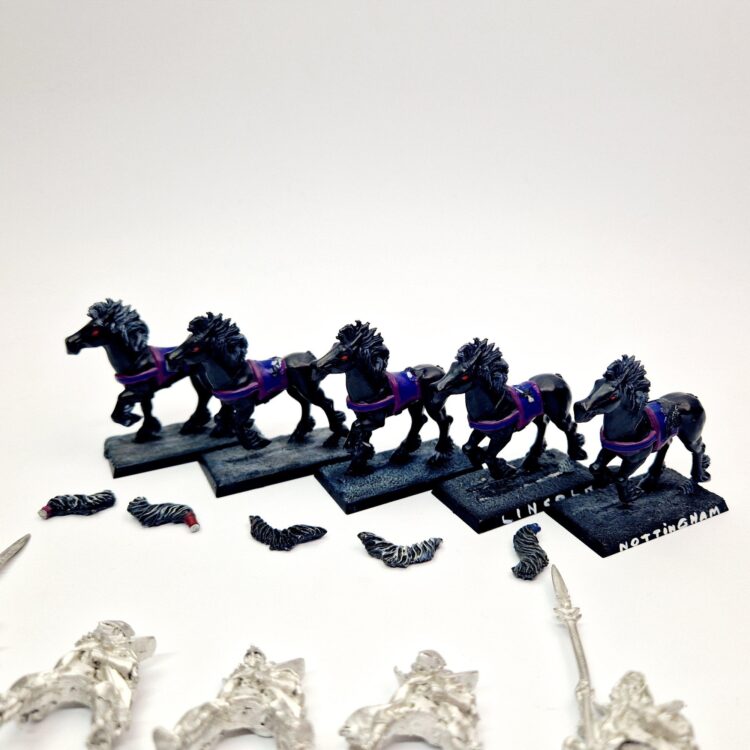 A photo of Dark Elves Dark Riders Warhammer miniatures