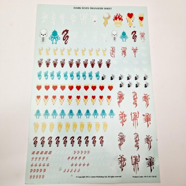 A photo of a Dark Elves Transfer Sheet